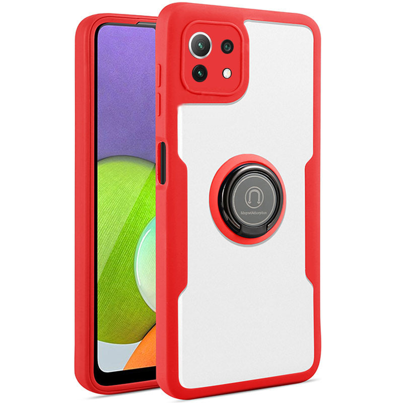

TPU+PC чохол Crystal Ring 360 на Xiaomi Mi 11 Lite (Червоний) 1212126