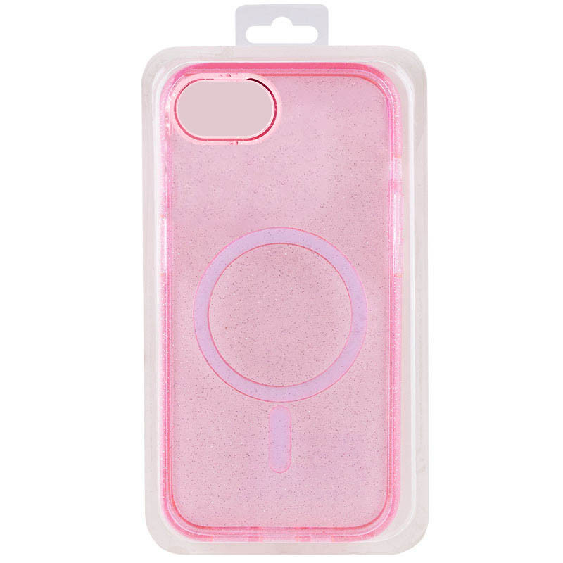 Фото Чехол TPU Galaxy Sparkle (MagFit) для Apple iPhone 16e (6.1") (Pink+Glitter) в магазине vchehle.ua