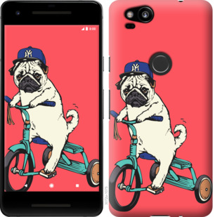 

Чохол Мопс на велосипеді на Google Pixel 2 778804