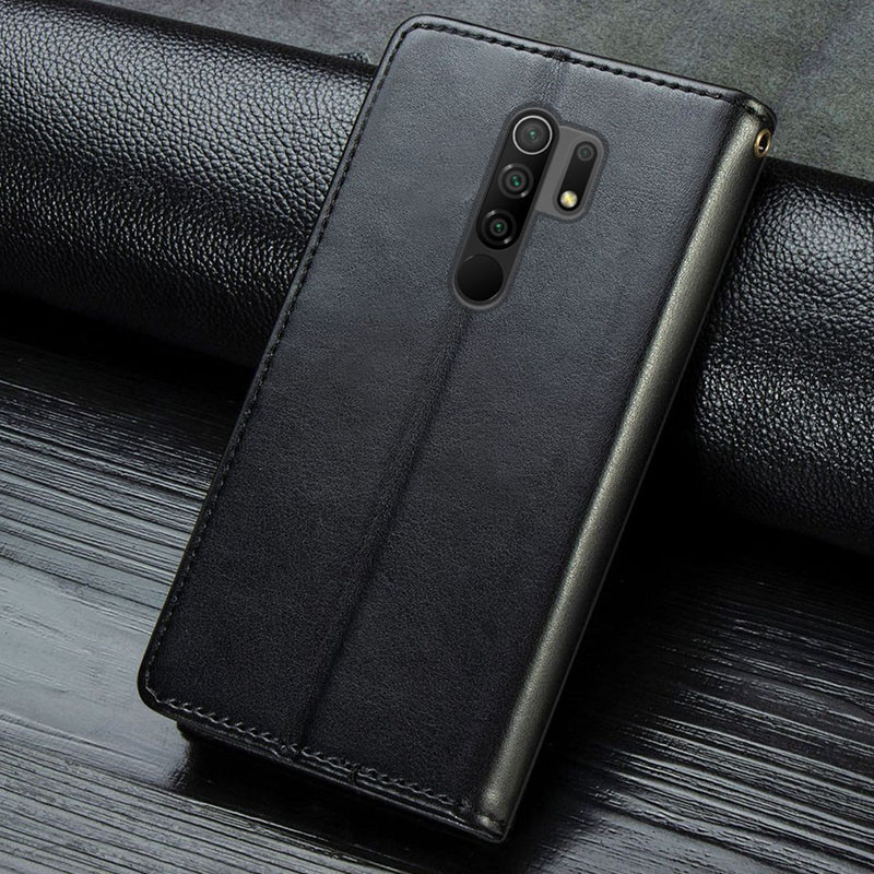 Купить Кожаный чехол книжка GETMAN Gallant (PU) для Xiaomi Redmi Note 8 Pro (Черный) на vchehle.ua