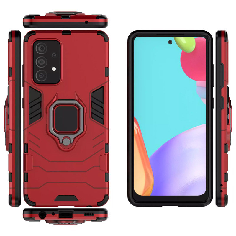 Фото Ударопрочный чехол Transformer Ring for Magnet для Samsung Galaxy A72 4G / A72 5G (Красный / Dante Red) на vchehle.ua