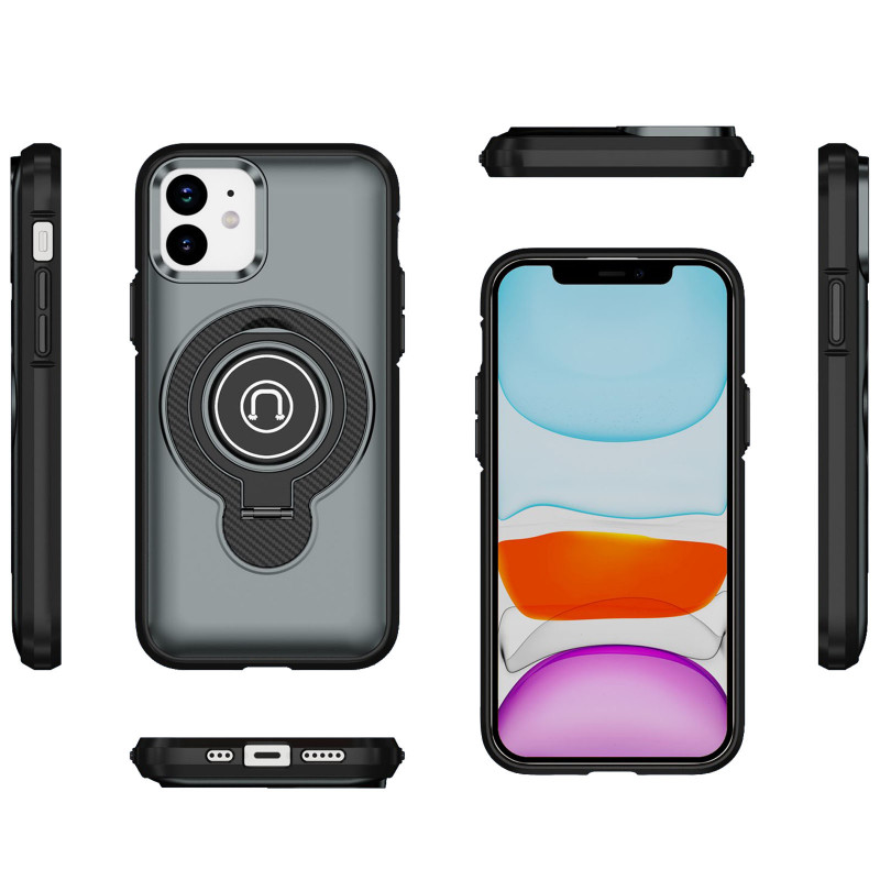 Фото TPU+Textured PC Magnet на Apple iPhone 11 / XR (6.1") (Grey) в маназині vchehle.ua