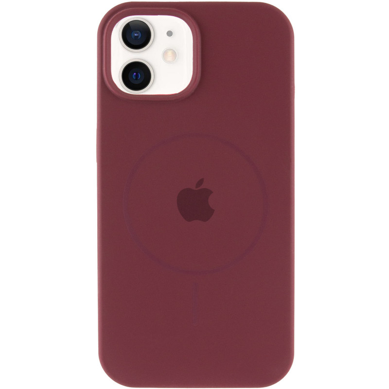 Фото Чехол Silicone Case Full Protective (AA) with Magnetic Safe для Apple iPhone 11 (6.1") (Бордовый / Plum) на vchehle.ua