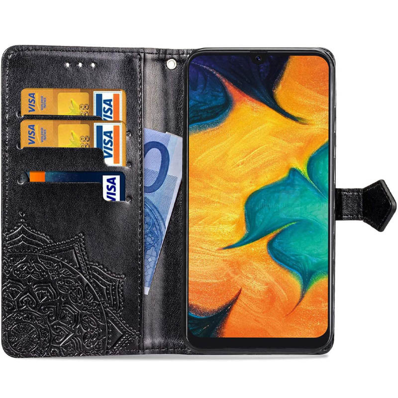 Шкіряний чохол (книжка) Art Case з візитницею на Samsung Galaxy A20 / A30 (Чорний) в магазині vchehle.ua