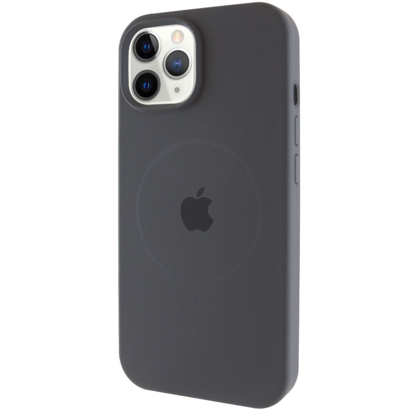 Чохол Silicone Case Full Protective (AA) with Magnetic Safe на Apple iPhone 12 Pro Max (6.7") (Сірий / Dark Gray)