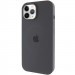 Чохол Silicone Case Full Protective (AA) with Magnetic Safe на Apple iPhone 12 Pro Max (6.7") (Сірий / Dark Gray)