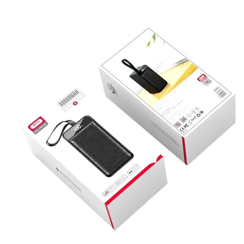 Портативное ЗУ Power Bank XO PR160 PD20W/QC 22.5W 80000 mAh (Black) в магазине vchehle.ua