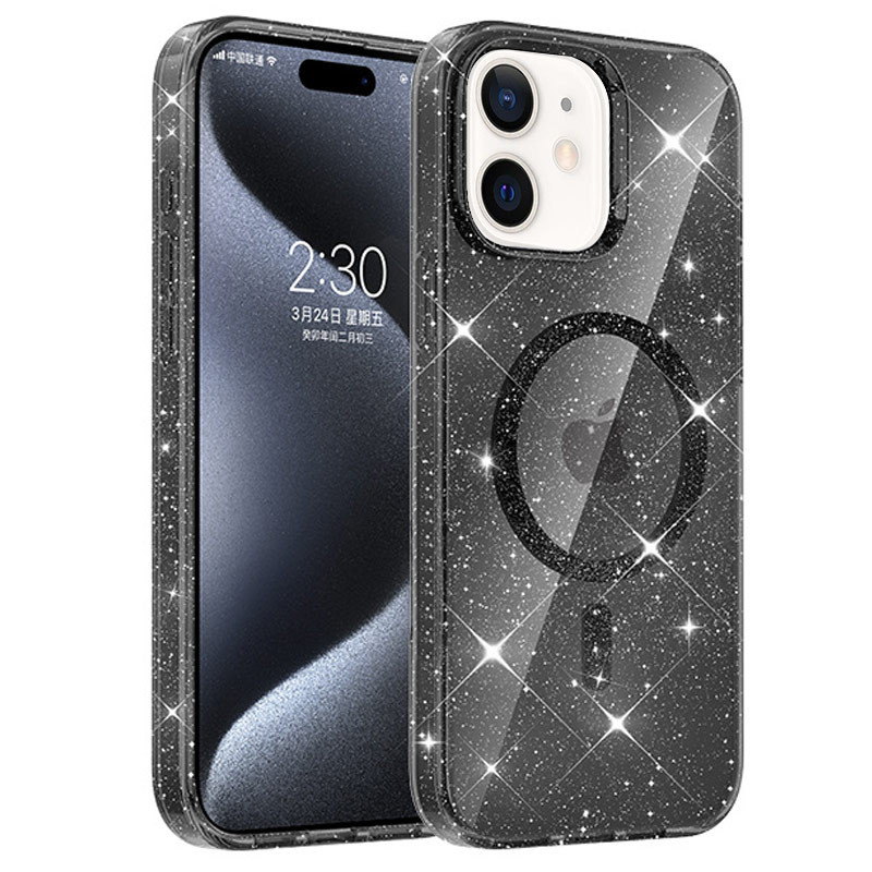 Чехол TPU Eclipse Sparkle (MagFit) для Apple iPhone 11 (6.1") (Black)