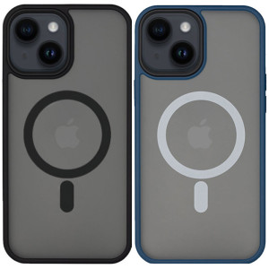 TPU+PC чехол Metal Buttons with Magnetic Safe для Apple iPhone 14 (6.1")