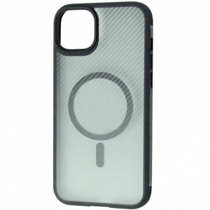 TPU+PC чехол iPaky Carbone Clear case with Magnetic safe для Apple iPhone 14 (6.1")