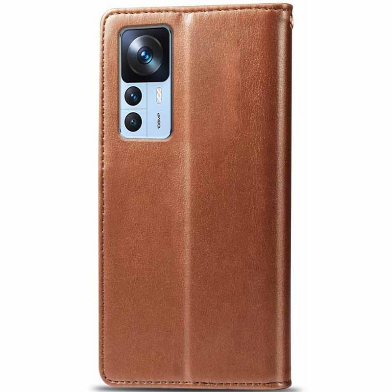 Фото Шкіряний чохол книжка GETMAN Gallant (PU) для Xiaomi 12T / 12T Pro (Коричневий) на vchehle.ua