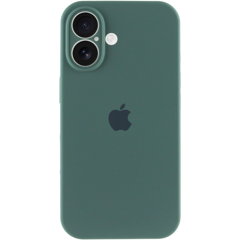 Фото Чехол Silicone Case Full Camera Protective (AA) для Apple iPhone 16 (6.1") (Зеленый / Pine green) на vchehle.ua