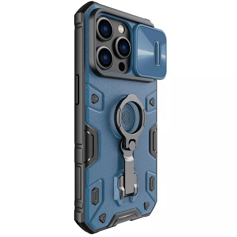 Фото TPU+PC чехол Nillkin CamShield Armor Pro no logo (шторка на камеру) для Apple iPhone 14 Pro Max (Синий) в магазине vchehle.ua