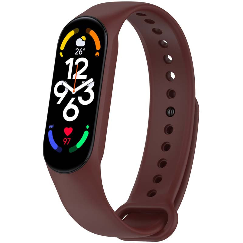 Силиконовый ремешок для Xiaomi Mi Band 7/6/5/4/3 (Бордовый / Maroon)