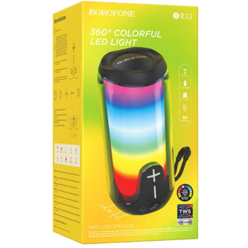 Фото Bluetooth Колонка Borofone BR33 Pulse color sports (Black) на vchehle.ua