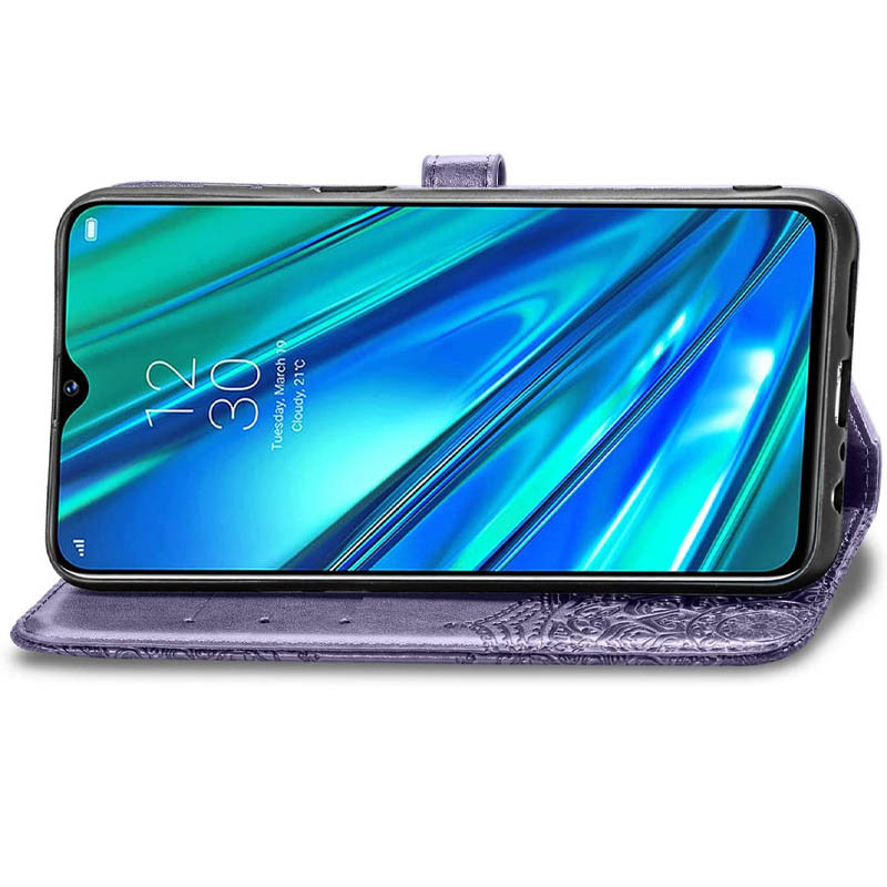 Купить Кожаный чехол-книжка Art Case с визитницей для Realme 5 / 6i (Фиолетовый) на vchehle.ua