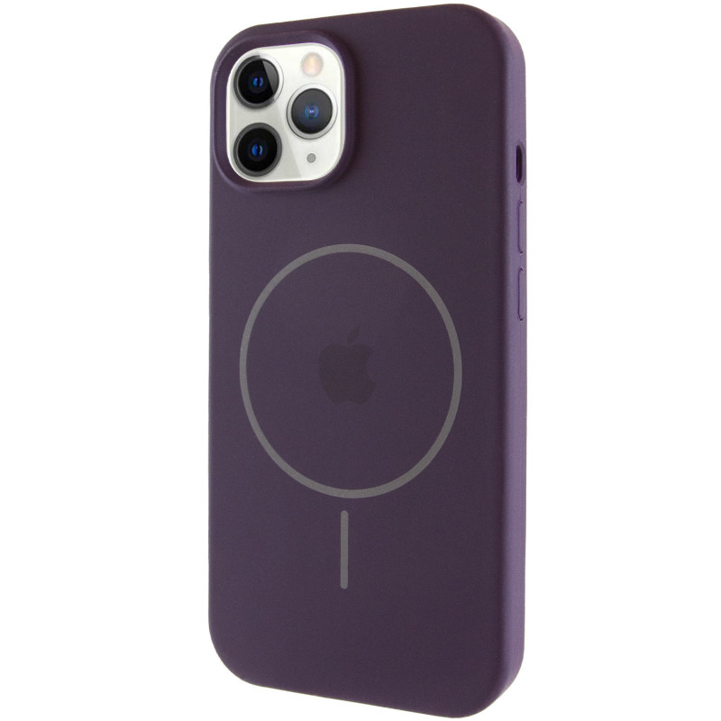 Чехол Silicone Case Full Protective (AA) with Magnetic Safe для Apple iPhone 11 Pro (5.8") (Фиолетовый / Elderberry)