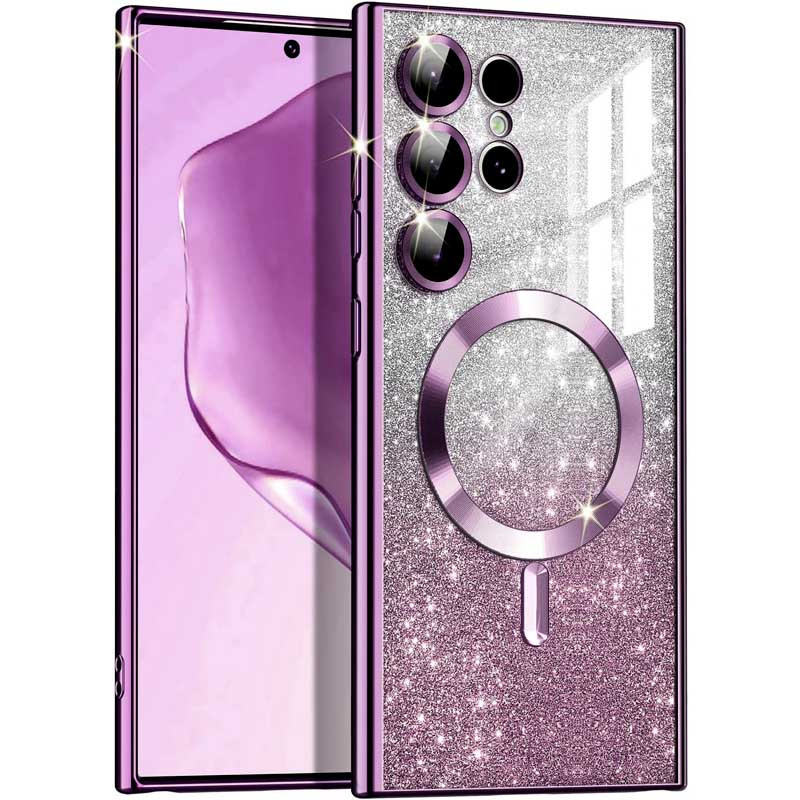 TPU чохол Delight case with Magnetic Safe з захисними лінзами на камеру на Samsung Galaxy S25 Ultra (Фіолетовий / Deep Purple)