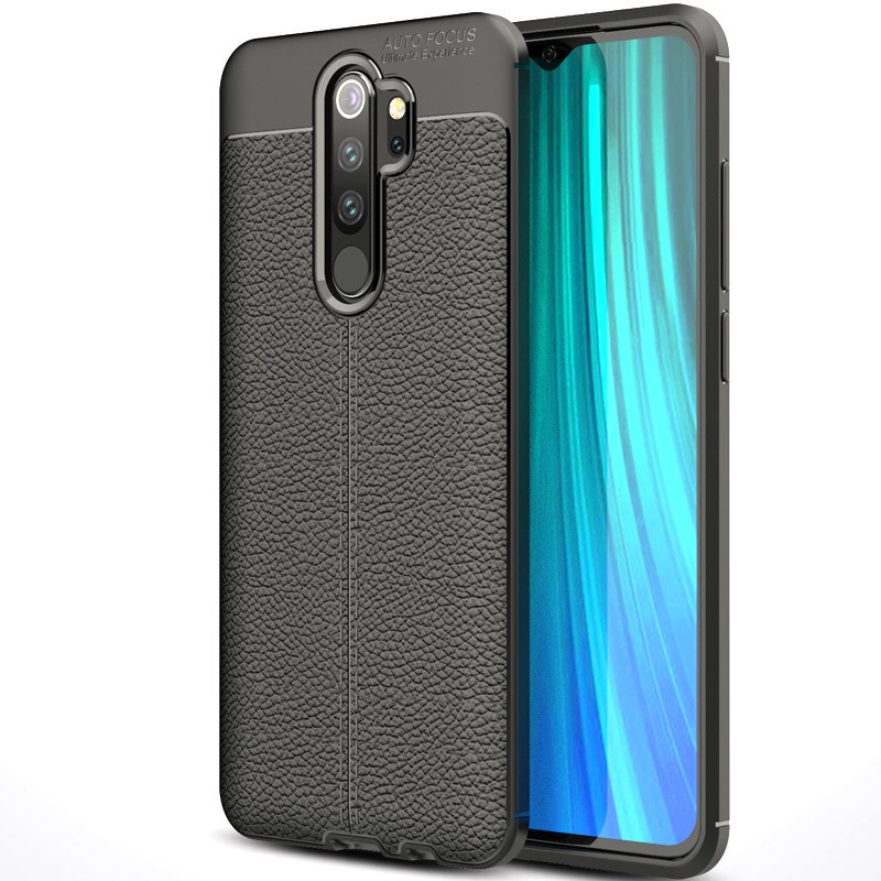 

TPU чехол фактурный (с имитацией кожи) для Xiaomi Redmi Note 8 Pro (Черный) 770374