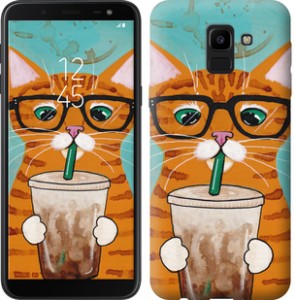 Чехол Зеленоглазый кот в очках для Samsung Galaxy J6 2018