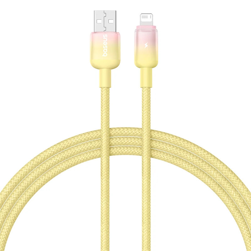 Дата кабель Baseus Discolor Series Fast Charging USB to Lightning 2.4A (1m) (P10374900) (Custard Yellow)