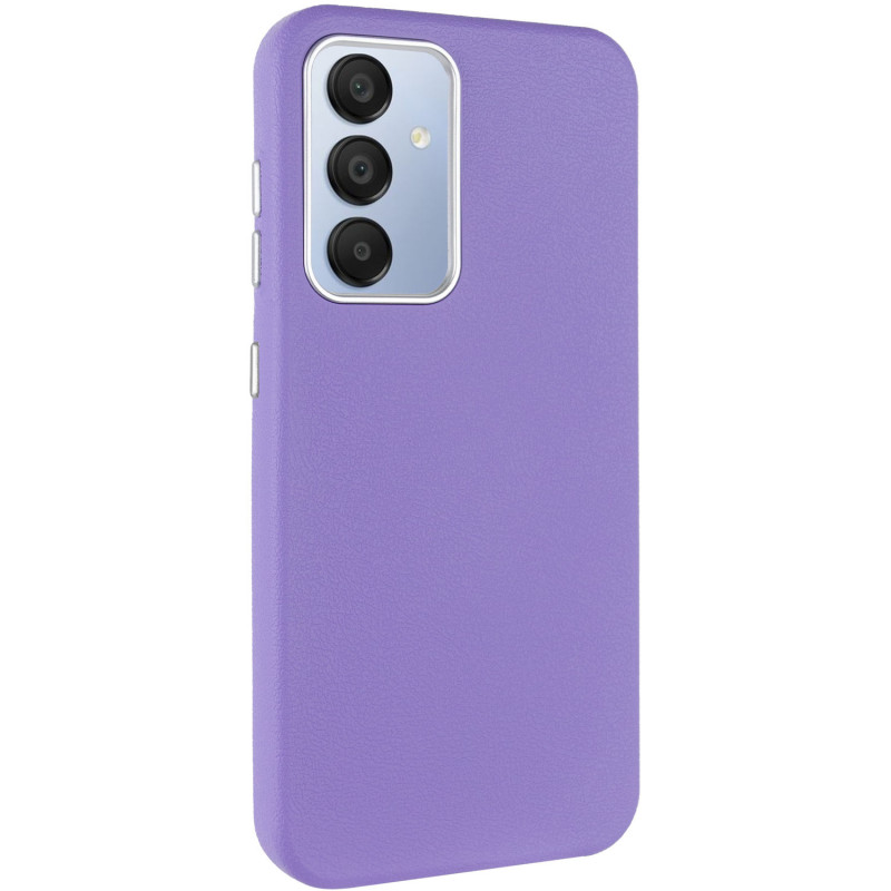 Кожаный чехол Leather Case Metal Buttons для Samsung Galaxy S24 / S25 (Light Purple)