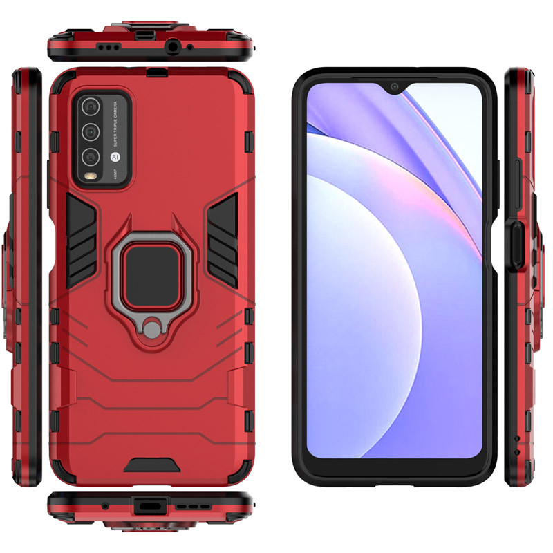 Фото Ударопрочный чехол Transformer Ring for Magnet для Xiaomi Redmi Note 9 4G / Redmi 9 Power / Redmi 9T (Красный / Dante Red) в магазине vchehle.ua