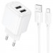 СЗУ Hoco CS51A Surplus (2USB-A) + MicroUSB (White)