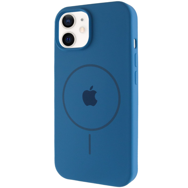 Чехол Silicone Case Full Protective (AA) with Magnetic Safe для Apple iPhone 11 (6.1") (Синий / Denim Blue)