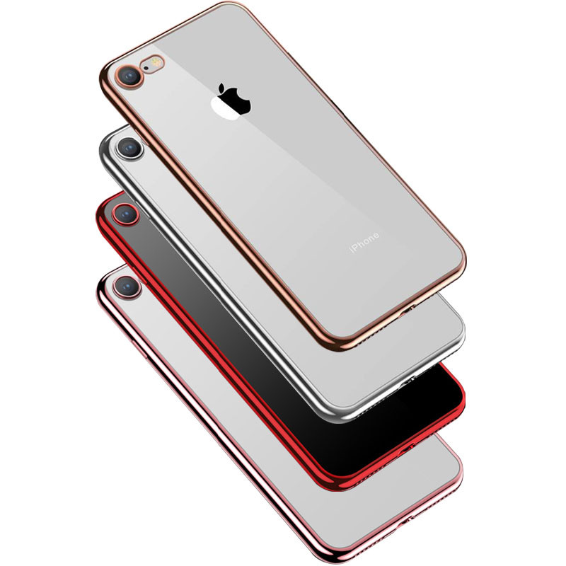Прозорий силіконовий чохол глянцева окантовка Full Camera на Apple iPhone 7/8/SE(2020) (4.7")
