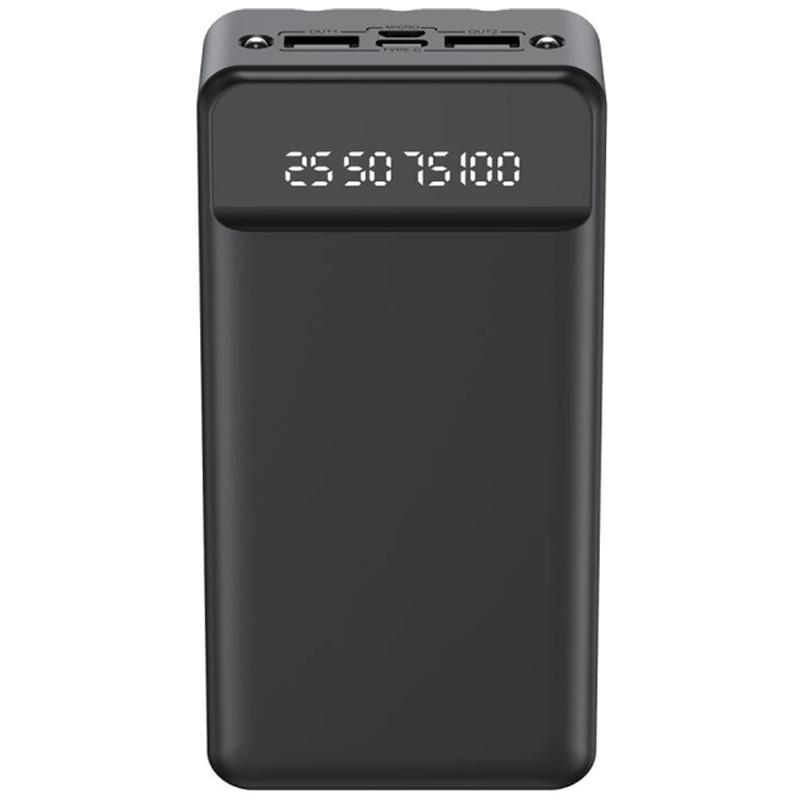 Уцінка Портативний ЗП Power Bank XO PR164 with cable Micro/Type-C/Lightning 30000 mAh (Естетичний дефект / Black)