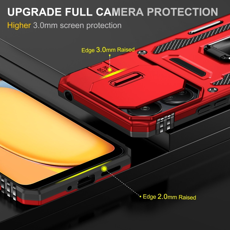 Фото Ударопрочный чехол Camshield Army Ring для Xiaomi Redmi 13C / Poco C65 (Красный / Red) в магазине vchehle.ua