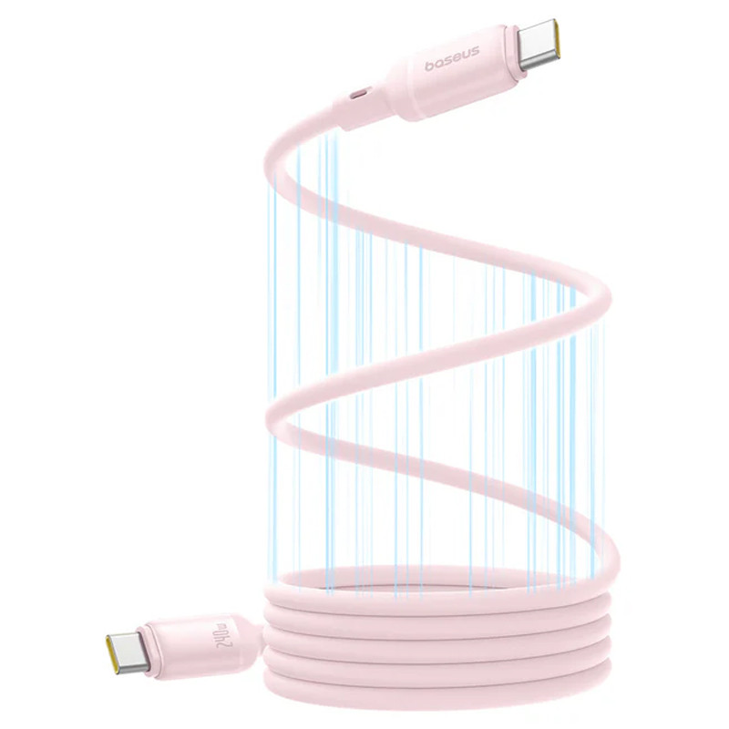 Дата кабель Baseus PicoGo Magnetic Liquid Silicone Type-C to Type-C 240W (1m) (P10376800) (Baby Pink)
