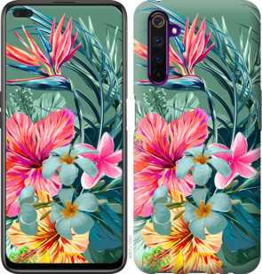 

Чехол Тропические цветы v1 для Realme 6 Pro 921380