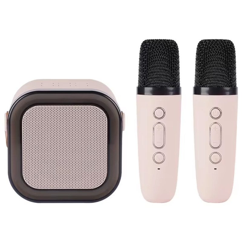 Bluetooth колонка K12 + 2 микрофона (Pink)