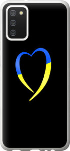 Чохол Жовто-блакитне серце на Samsung Galaxy A02s A025F