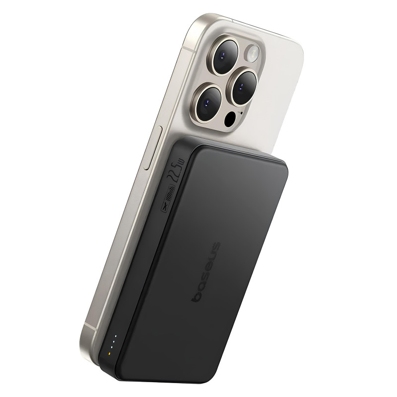 Фото Портативний ЗП Power Bank Baseus Airpow II OS Qi2 22.5W з БЗП 10000 mAh (P10080000) (Cosmic Black) на vchehle.ua