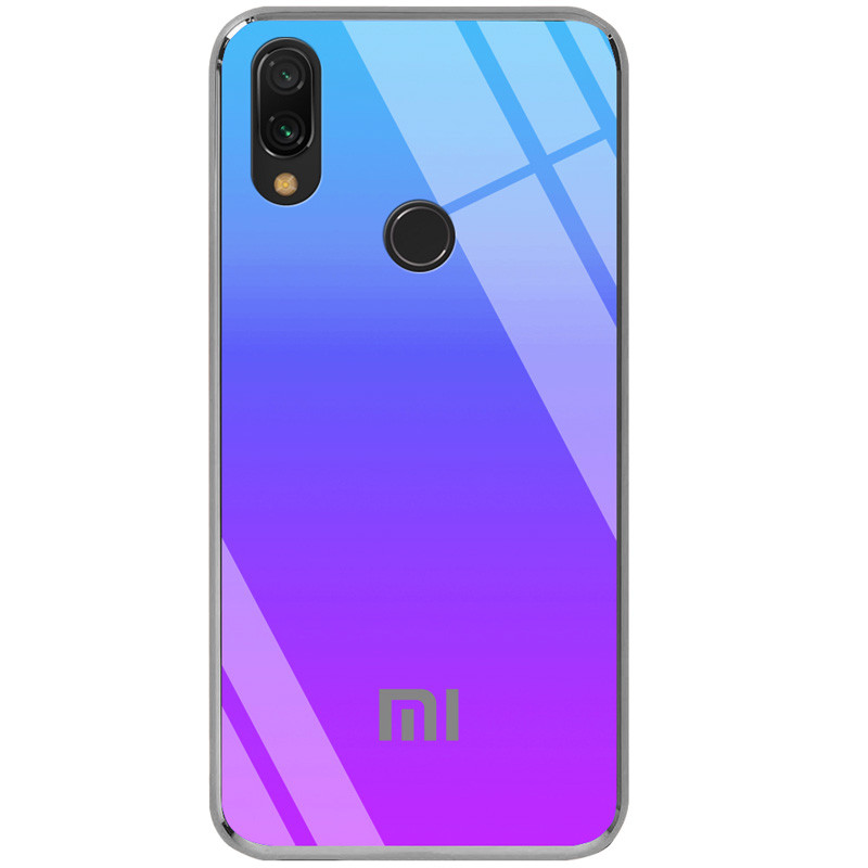 

TPU + Glass чохол Gradient Rainbow з лого для Xiaomi Redmi 7 (Синій) 737972