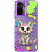 TPU+PC чохол TakiTaki Graffiti magic glow на Xiaomi Redmi Note 10 / Note 10s (Cute wolf / Purple)