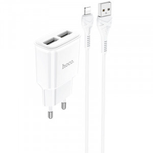 СЗУ Hoco C88A Star round 2.4A (2USB-A) + кабель USB to Lightning