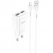 СЗУ Hoco C88A Star round 2.4A (2USB-A) + кабель USB to Lightning (Белый)