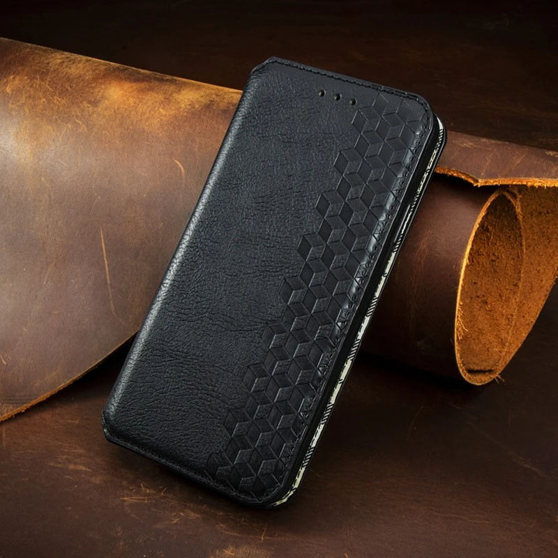 Шкіряний чохол книжка GETMAN Cubic (PU) на Xiaomi Redmi 9A (Чорний) в магазині vchehle.ua