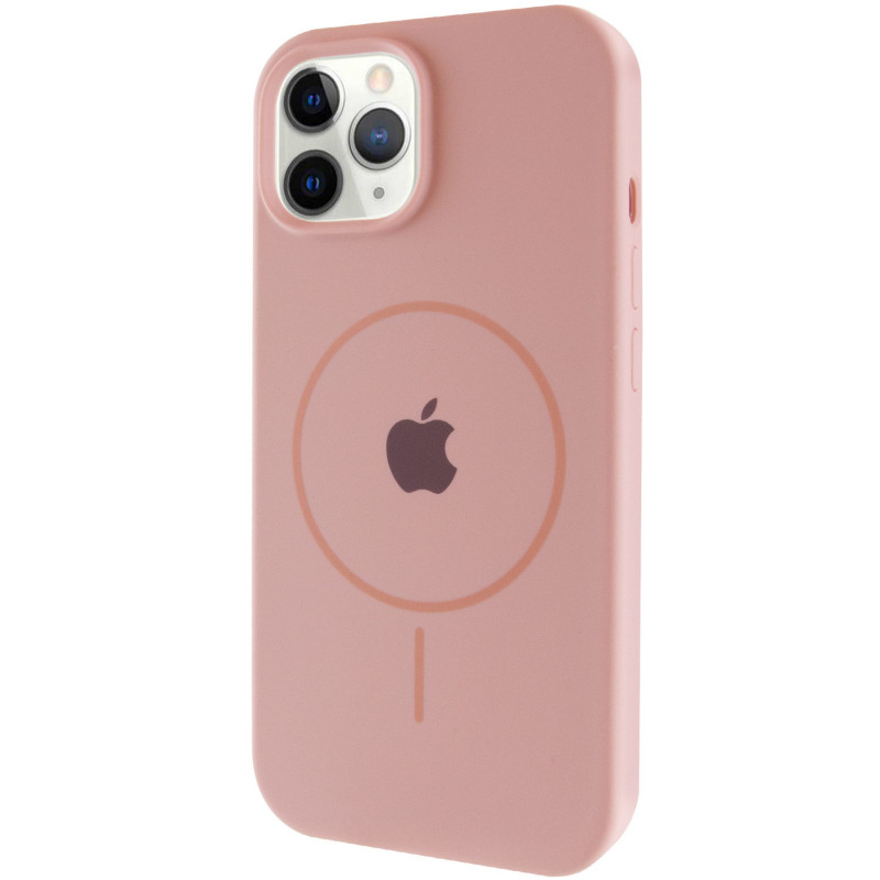 Чохол Silicone Case Full Protective (AA) with Magnetic Safe на Apple iPhone 12 Pro Max (6.7") (Рожевий / Pink Sand)