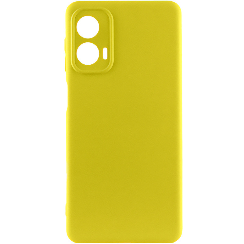 Чохол Silicone Cover Lakshmi Full Camera (AA) на Motorola Moto G24 (Жовтий / Flash)