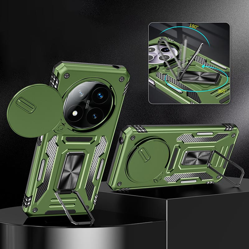 Фото Ударопрочный чехол Camshield Army Ring для Xiaomi Redmi Note 14 Pro 4G (Оливковый / Army Green) в магазине vchehle.ua
