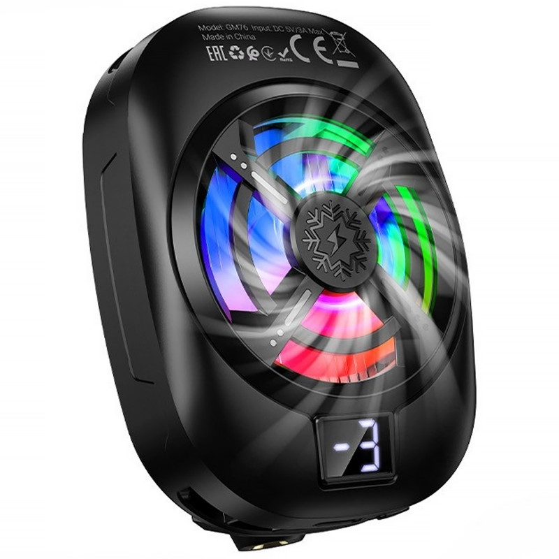 Охолоджуючий кулер для мобільного телефону Hoco GM76 Blue Diamond (Black)