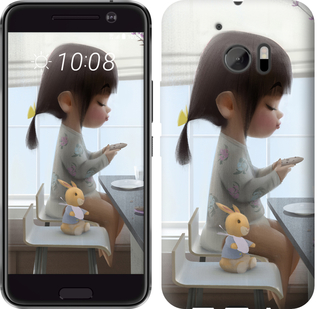 

Чехол Милая девочка с зайчиком для HTC 10 636474