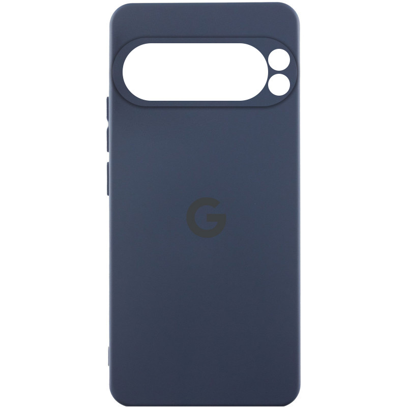 Чехол Silicone Cover Lakshmi Full Camera (AAA) with Logo для Google Pixel 9 Pro (Темно-синий / Midnight blue)