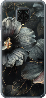 Чехол Черные цветы для Xiaomi Redmi Note 9 Pro
