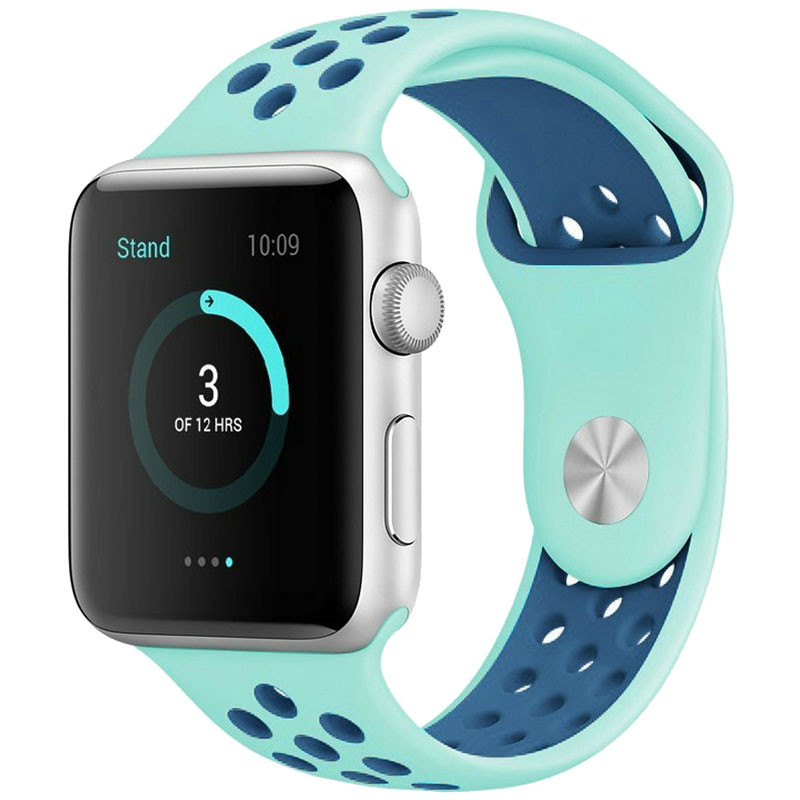 Силиконовый ремешок Sport+ для Apple Watch 38/40/41/42mm(ser.10) (marine green/ blue)